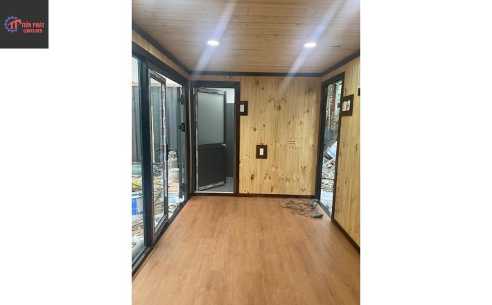 Container văn phòng 20 feet ốp gỗ thông